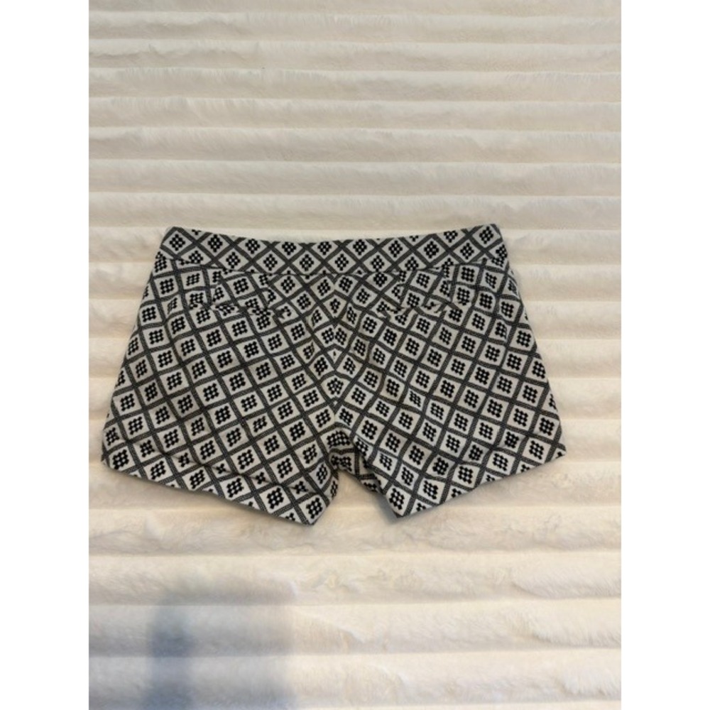 Womens J Crew Black White Geometric Diamond Print Shorts  Casual Dressy 0008